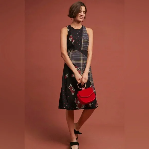 Anthropologie X Mauve Patterned Bliss Dress Size 6 NWOT - Picture 1 of 10